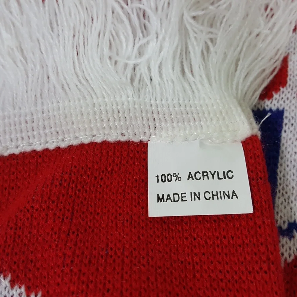 USA Scarf Patriotic Large Red White Blue 5ft TJ15